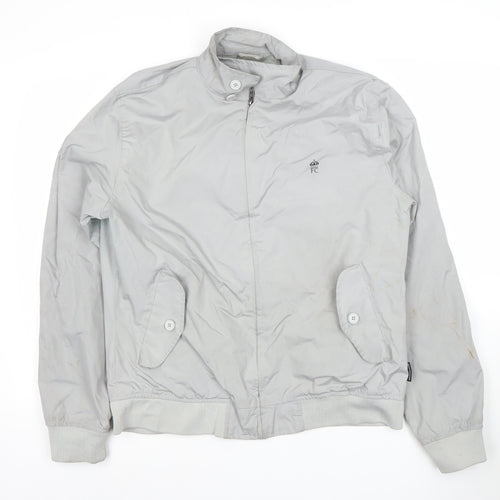 French Connection Men's Grey 2XL Bomber Jacket Lightweight Zip-Up