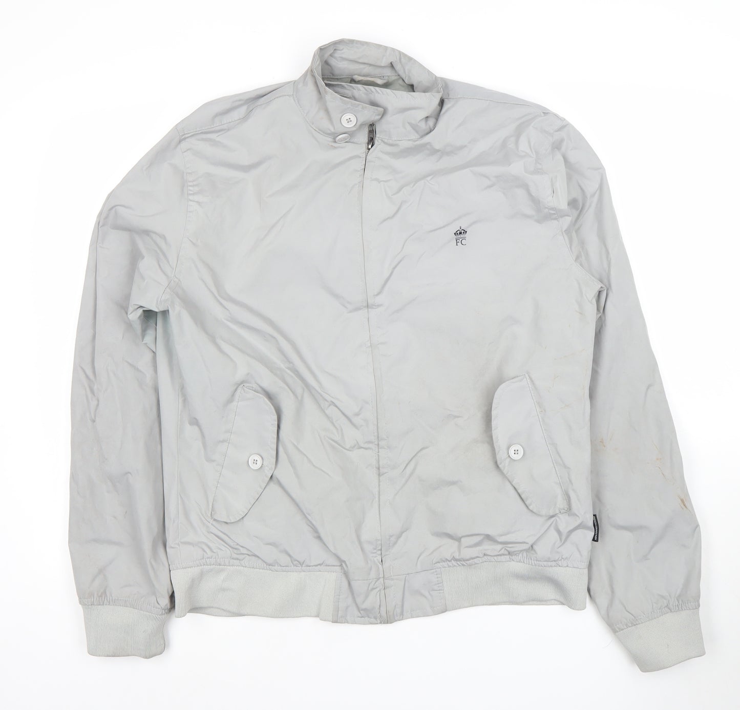 French Connection Men's Grey 2XL Bomber Jacket Lightweight Zip-Up