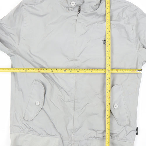 French Connection Men's Grey 2XL Bomber Jacket Lightweight Zip-Up