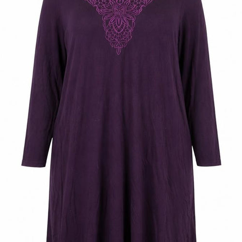 Together Women Purple Viscose Long Sleeve Knee Length Shift Dress UK 20