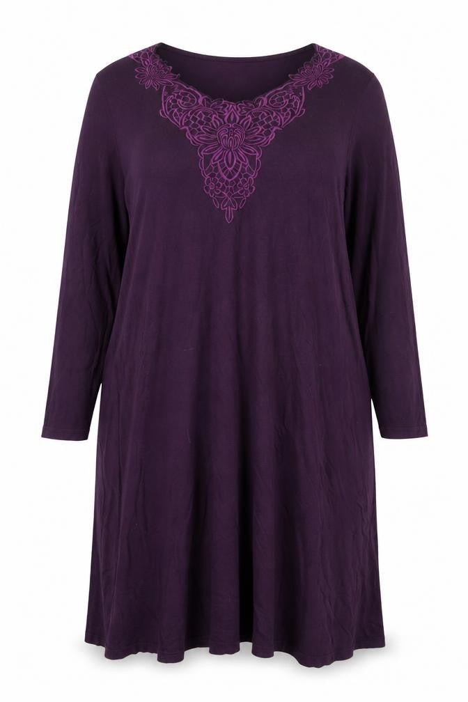 Together Women Purple Viscose Long Sleeve Knee Length Shift Dress UK 20
