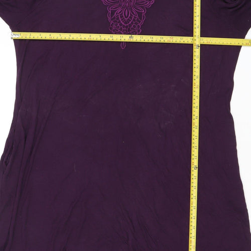 Together Women Purple Viscose Long Sleeve Knee Length Shift Dress UK 20