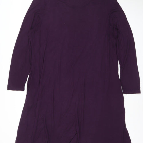 Together Women Purple Viscose Long Sleeve Knee Length Shift Dress UK 20