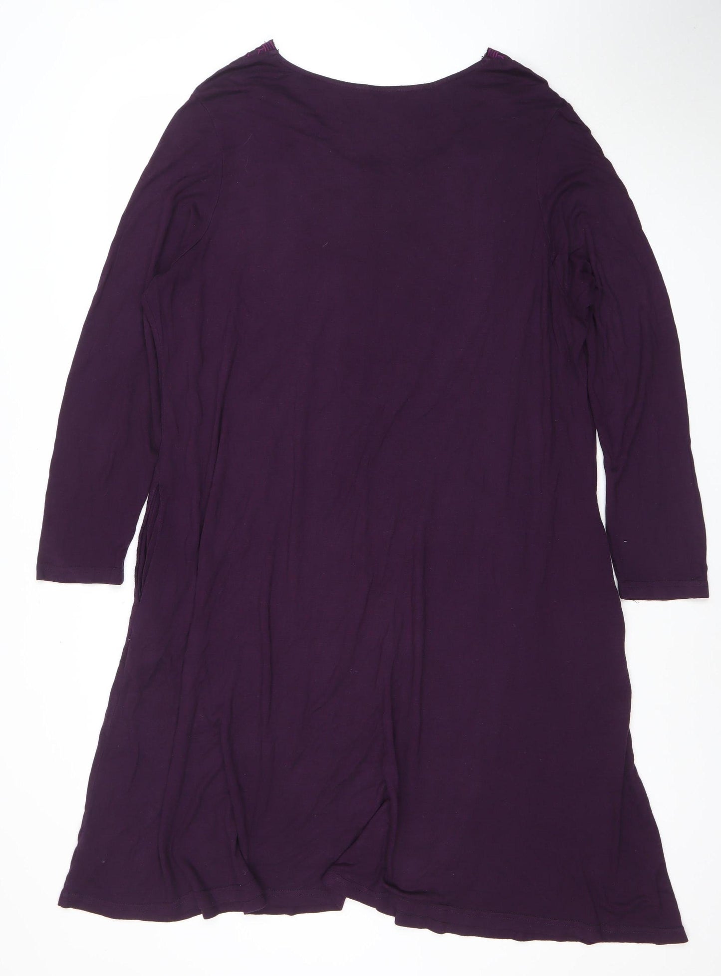 Together Women Purple Viscose Long Sleeve Knee Length Shift Dress UK 20