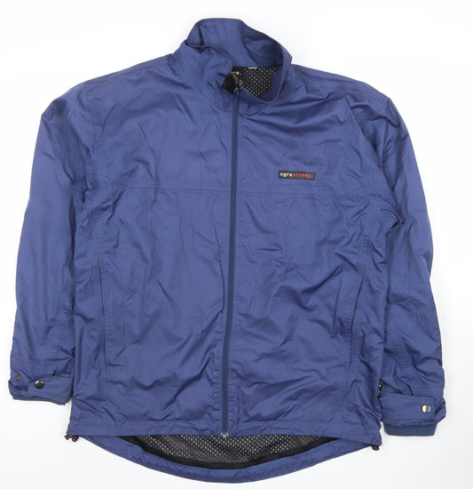 Ogre Men's Blue Windbreaker Jacket S Polyester Full Zip