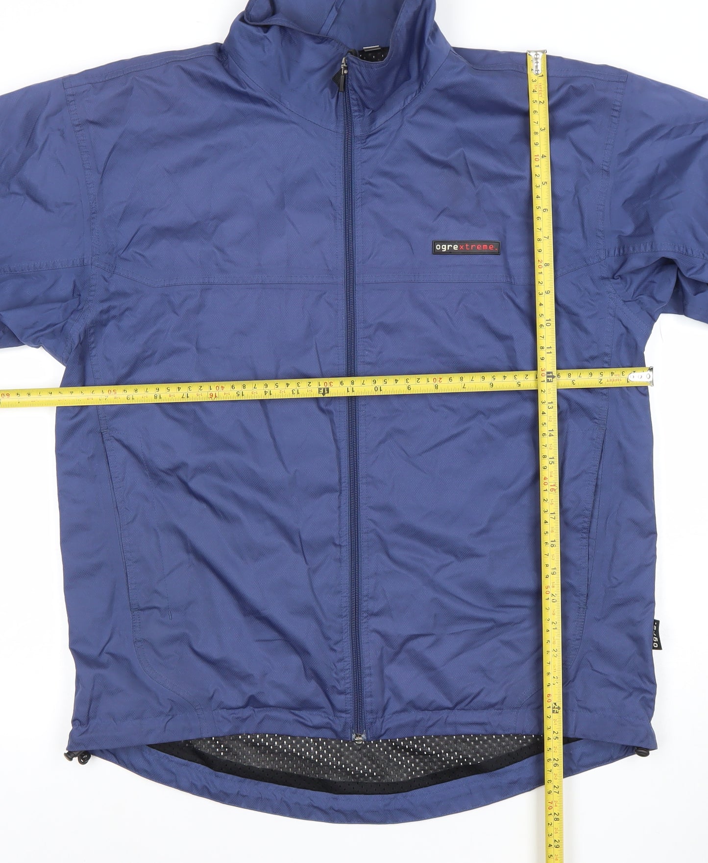 Ogre Men's Blue Windbreaker Jacket S Polyester Full Zip