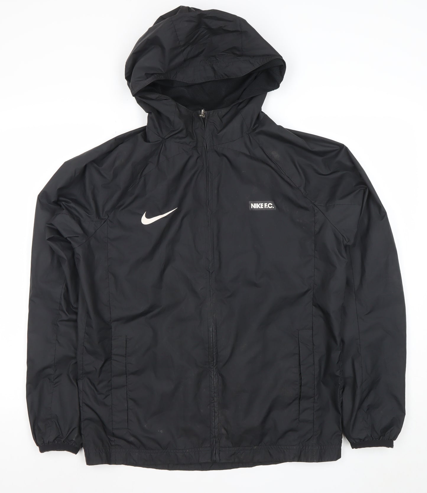 Nike Men’s Black Hooded Windbreaker Jacket Size M Polyester