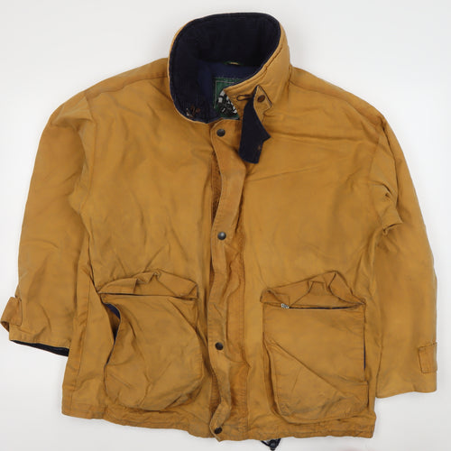 Oxford Blue Men's Brown Waxed Outdoor Jacket Size S Hiking Waterproof