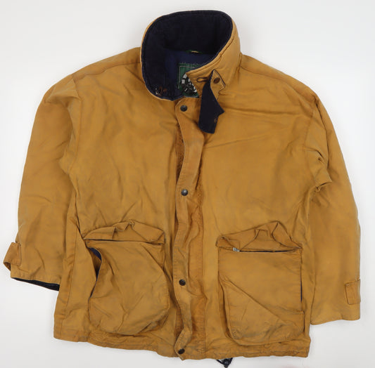 Oxford Blue Men's Brown Waxed Outdoor Jacket Size S Hiking Waterproof