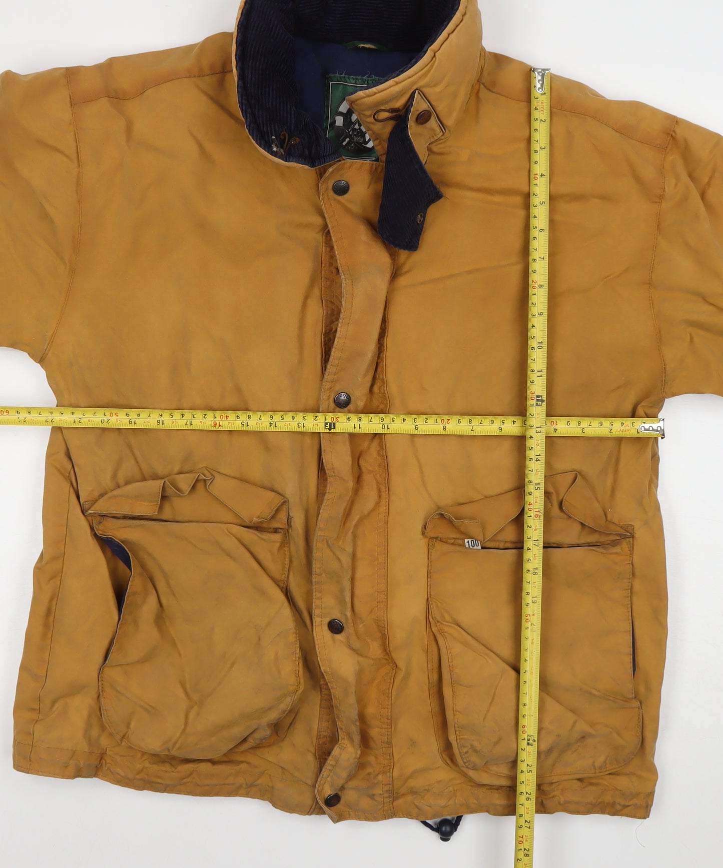 Oxford Blue Men's Brown Waxed Outdoor Jacket Size S Hiking Waterproof