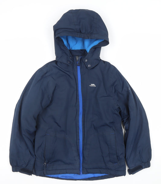 Trespass Boys Blue Waterproof Hooded Parka Jacket 7-8 Years