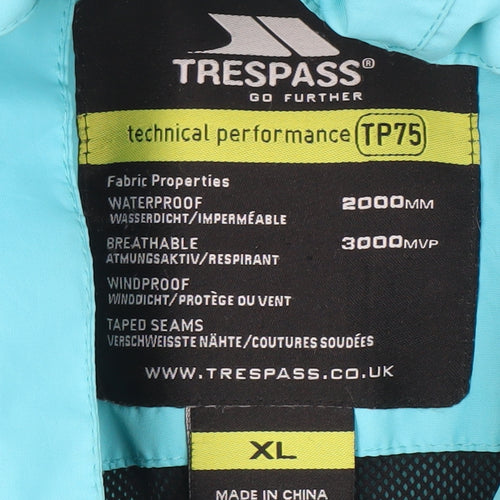 Trespass Women Blue XL Waterproof Hooded Parka Jacket