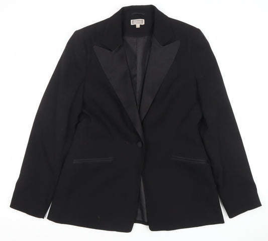 Etam Women's Black Size 14 Shawl Lapel Tuxedo Blazer