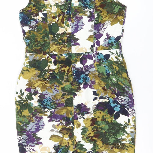 Next Women’s Multicoloured Floral Sheath Dress Size 10 Knee Length