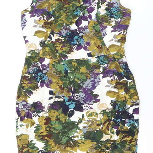Next Women’s Multicoloured Floral Sheath Dress Size 10 Knee Length
