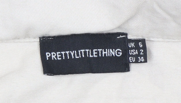 PrettyLittleThing Women's Beige Belted Long Sleeve Playsuit Size 6