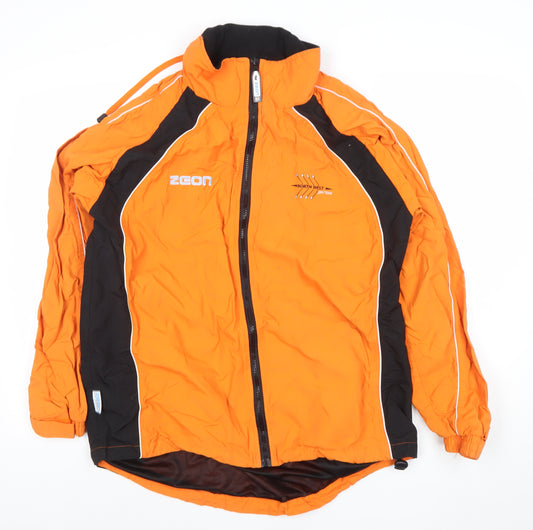 Zeon Men's Orange Windbreaker Jacket S Water Resistant Sportswear