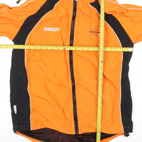 Zeon Men's Orange Windbreaker Jacket S Water Resistant Sportswear