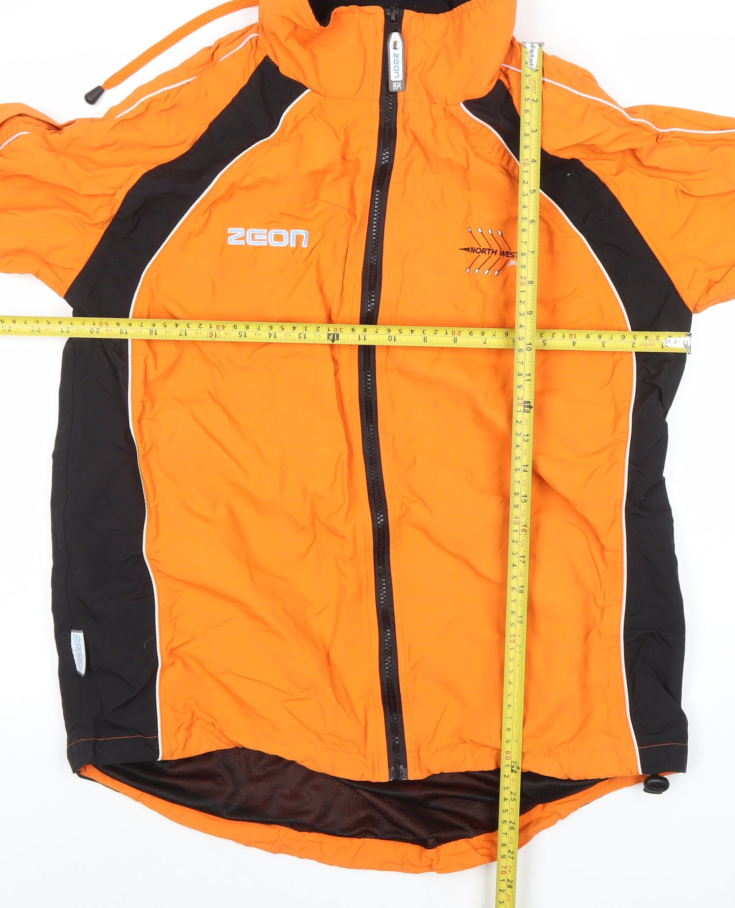 Zeon Men's Orange Windbreaker Jacket S Water Resistant Sportswear