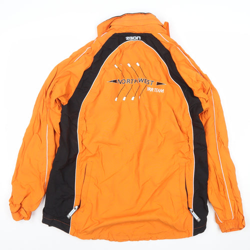 Zeon Men's Orange Windbreaker Jacket S Water Resistant Sportswear