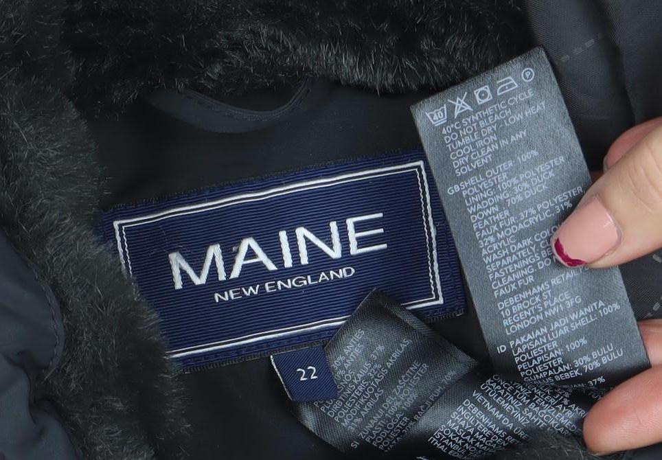 Maine New England Women's Black Quilted Puffer Coat Size 22