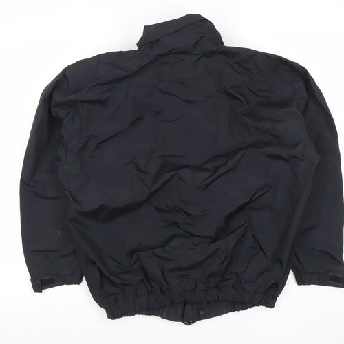 Trimark Boys Black Nylon Windbreaker Jacket Lined Zip Pockets Size L