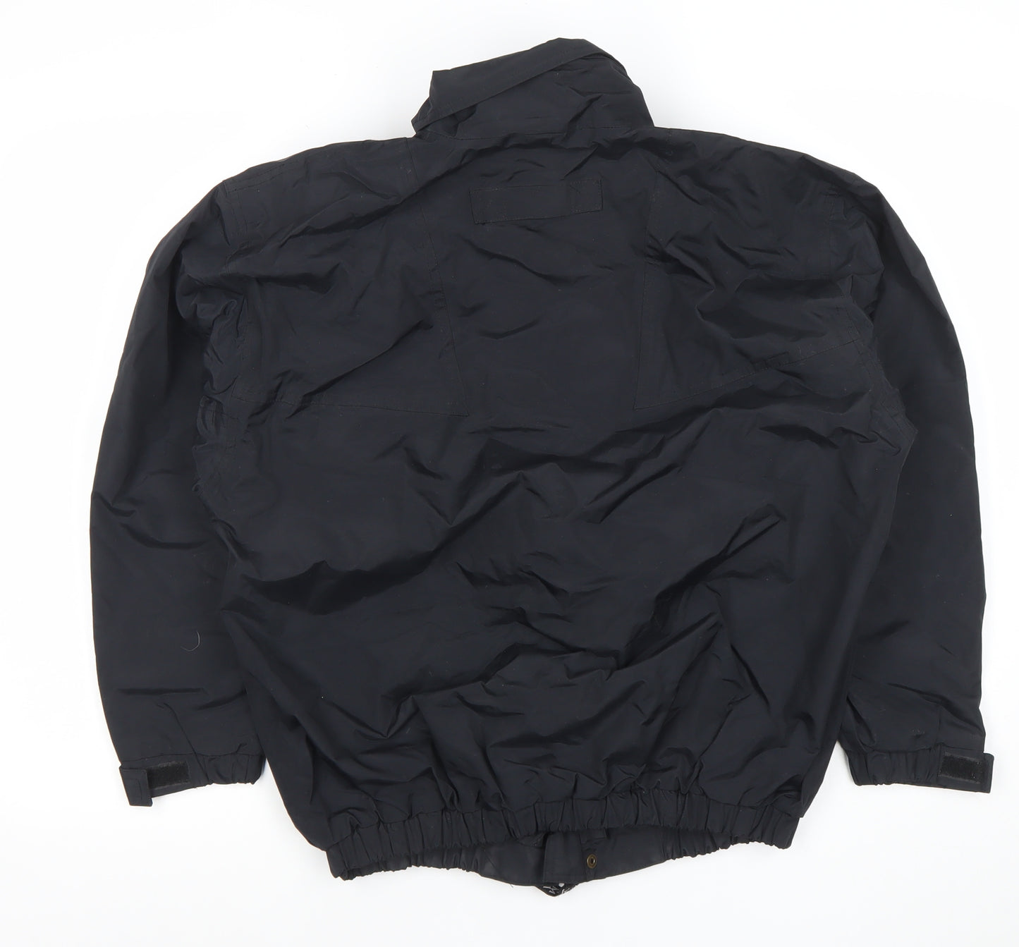 Trimark Boys Black Nylon Windbreaker Jacket Lined Zip Pockets Size L