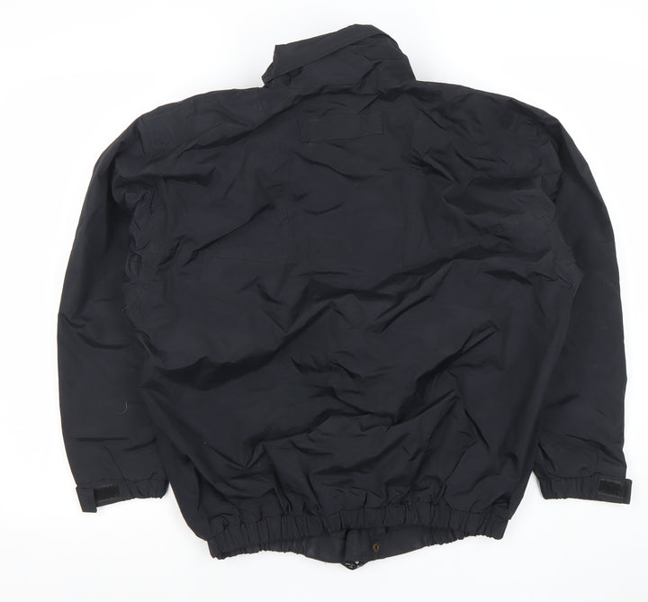 Trimark Boys Black Nylon Windbreaker Jacket Lined Zip Pockets Size L