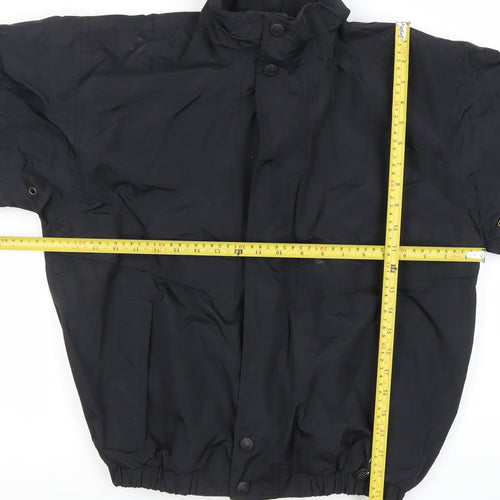 Trimark Boys Black Nylon Windbreaker Jacket Lined Zip Pockets Size L