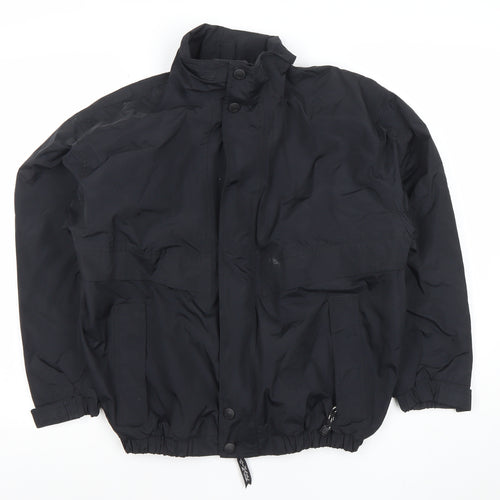 Trimark Boys Black Nylon Windbreaker Jacket Lined Zip Pockets Size L