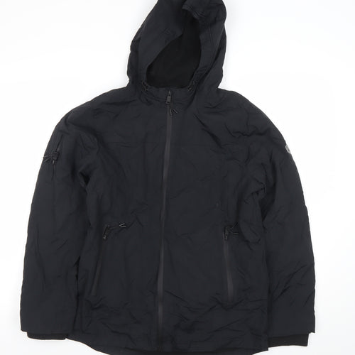 Marks and Spencer Boys Black Hooded Puffer Jacket 13-14 Years Waterproof Winter Coat