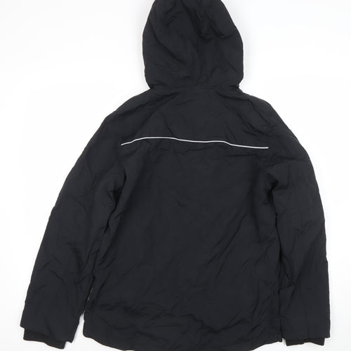 Marks and Spencer Boys Black Hooded Puffer Jacket 13-14 Years Waterproof Winter Coat