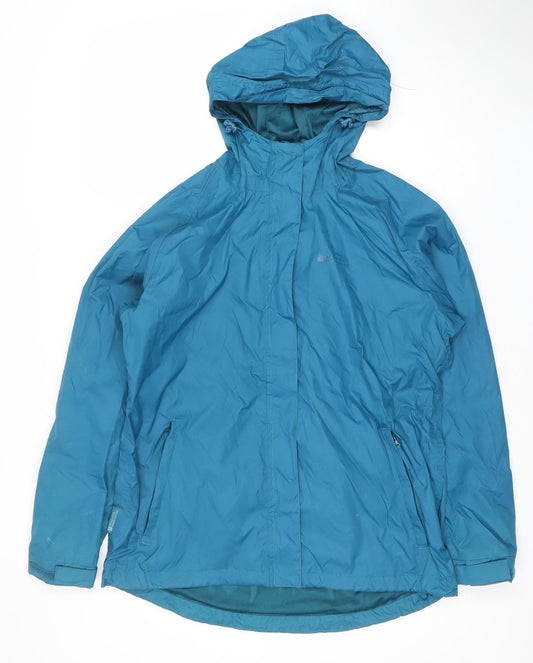 Mountain Warehouse Women’s Blue Waterproof Hooded Rain Jacket Size 16