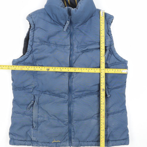 Joules Women Blue Puffer Waistcoat XS Lightweight Zip Gilet