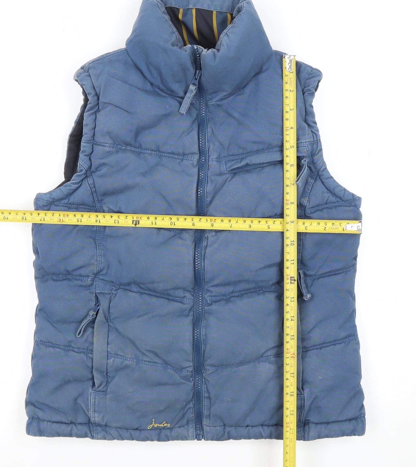 Joules Women Blue Puffer Waistcoat XS Lightweight Zip Gilet
