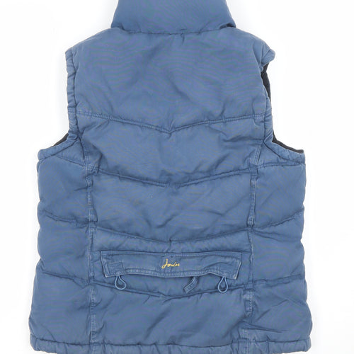 Joules Women Blue Puffer Waistcoat XS Lightweight Zip Gilet