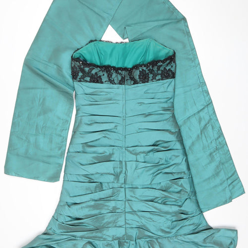 Sacha James Women’s Green Size 14 One Shoulder Lace Bodycon Dress
