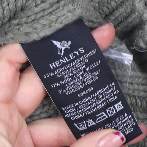 Henleys Men’s Green Chunky Knit Shawl Collar Cardigan Jumper M