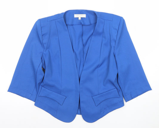 Marc Angelo Women's Blue Size 12 3/4 Sleeve Open Front Blazer Jacket