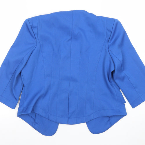 Marc Angelo Women's Blue Size 12 3/4 Sleeve Open Front Blazer Jacket