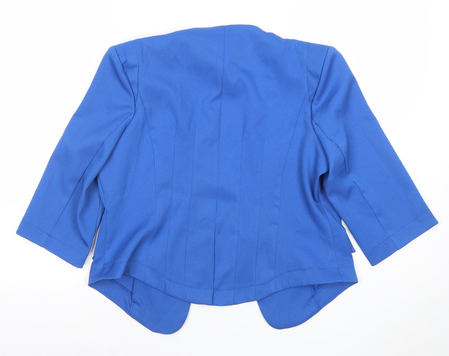 Marc Angelo Women's Blue Size 12 3/4 Sleeve Open Front Blazer Jacket