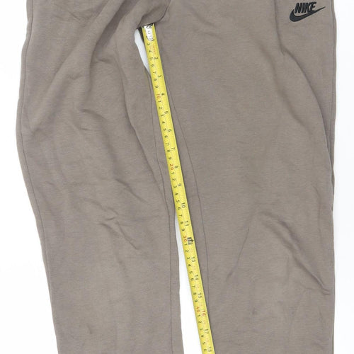 Nike Men's Brown Small Jogger Trousers Cotton Blend