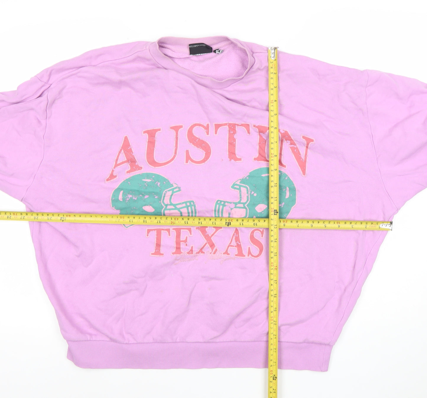 ASOS Men’s Pink Austin Texas Graphic Sweatshirt L Regular Fit
