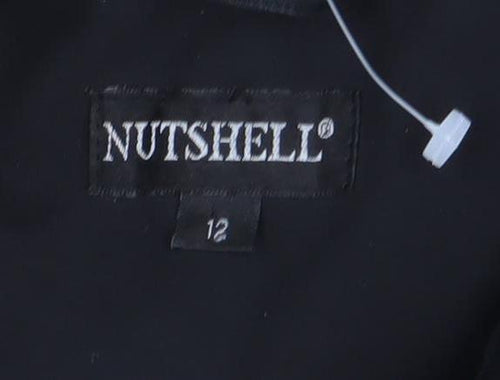 NutShell Women’s Black Faux Fur Hooded Parka Coat Size 12