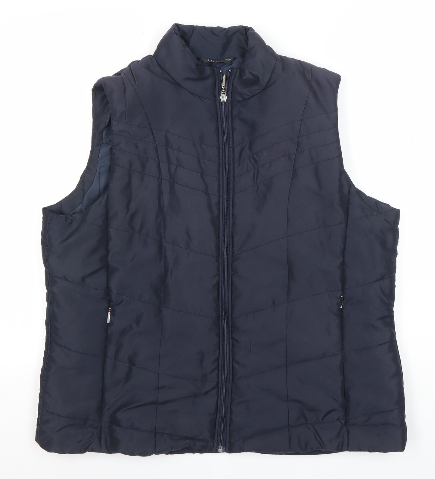 TIGI Women's Blue Quilted Puffer Waistcoat Size 14