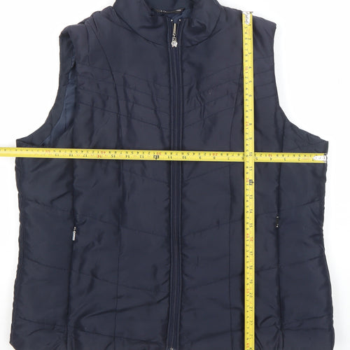 TIGI Women's Blue Quilted Puffer Waistcoat Size 14