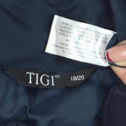 TIGI Women's Blue Quilted Puffer Waistcoat Size 14