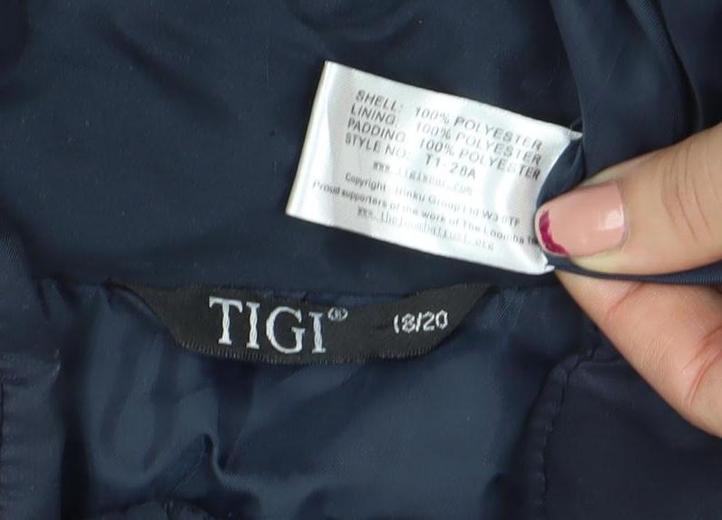 TIGI Women's Blue Quilted Puffer Waistcoat Size 14