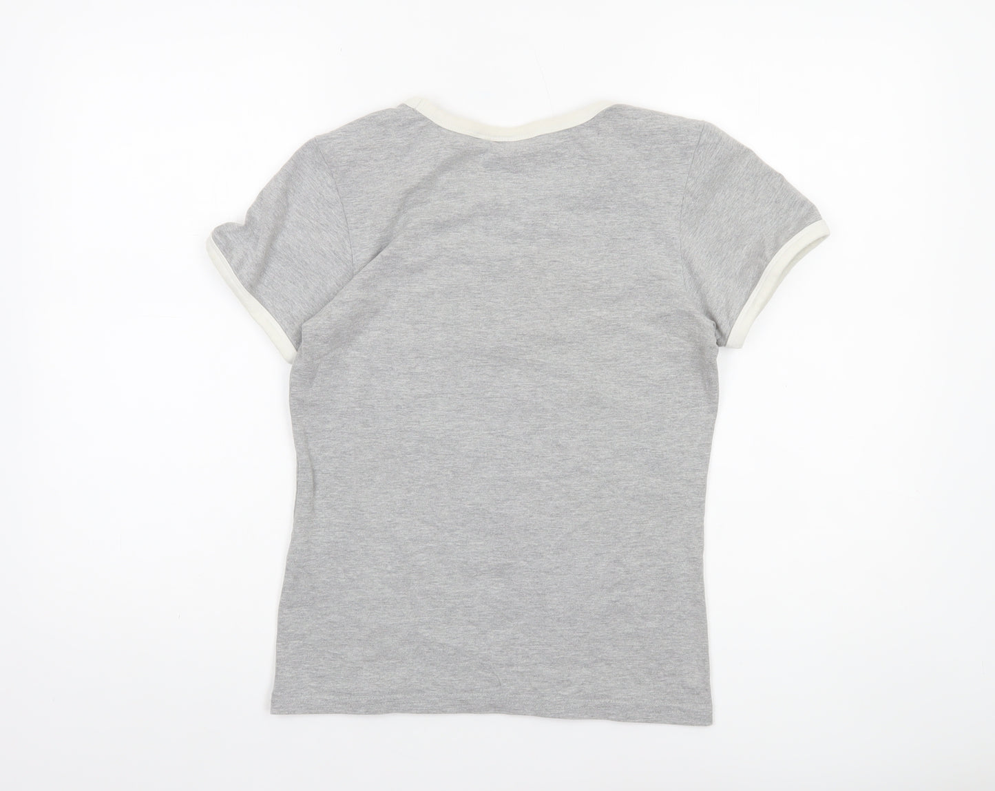 Puma Womens Grey Ringer T-Shirt Size 14 Slim Fit Short Sleeve