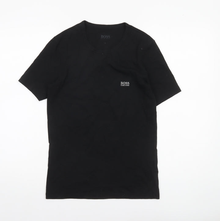Hugo Boss Men's Black Cotton Crew Neck Short Sleeve T-Shirt S